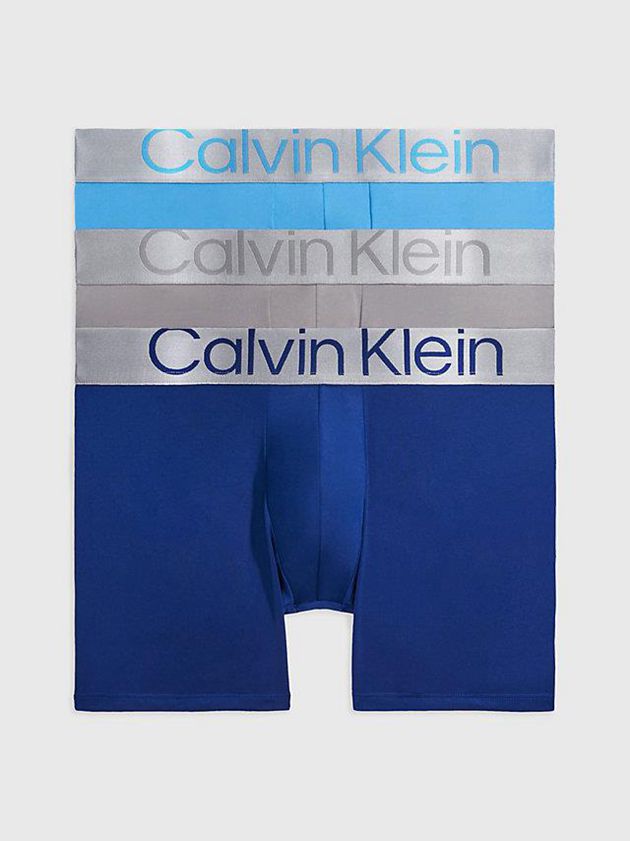 Calvin Klein USA 3 Pack Boxer - Steel Micro Mens Briefs Blue 5490286-LB